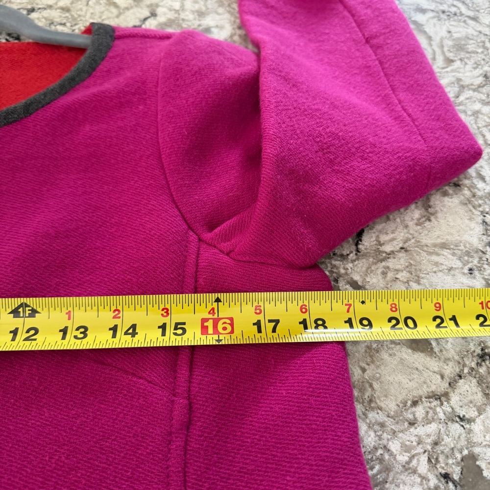 VTG WEILL Paris Jacket 100% Boiled Wool Pink France Collarless Trachten US SZ 10 - Picture 11 of 15
